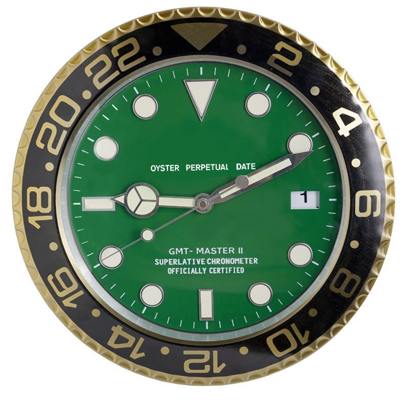 TIMELUME – Stille Wanduhr mit Edelstahlrahmen & Leuchtenden Zeigern (33 cm)