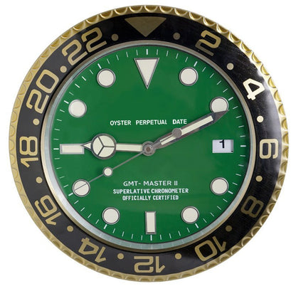 TIMELUME – Stille Wanduhr mit Edelstahlrahmen & Leuchtenden Zeigern (33 cm)