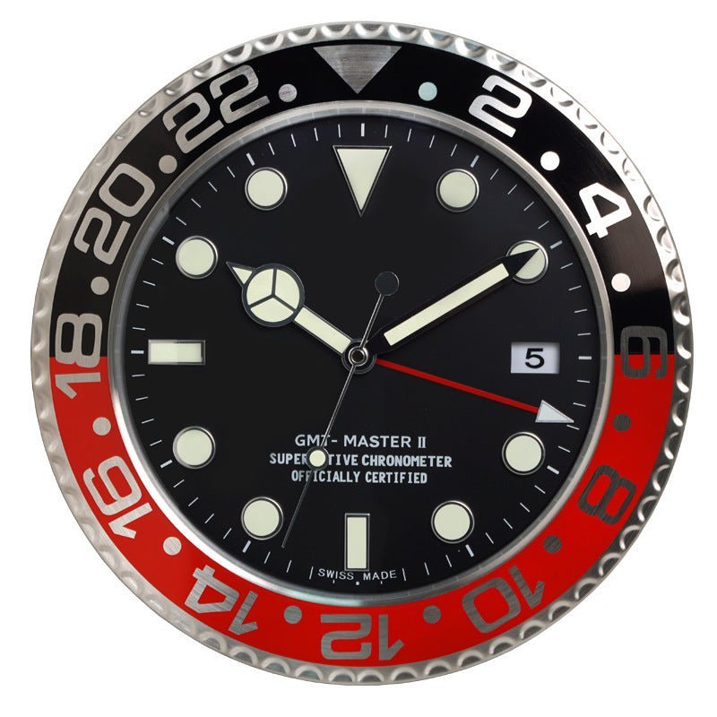 TIMELUME – Stille Wanduhr mit Edelstahlrahmen & Leuchtenden Zeigern (33 cm)