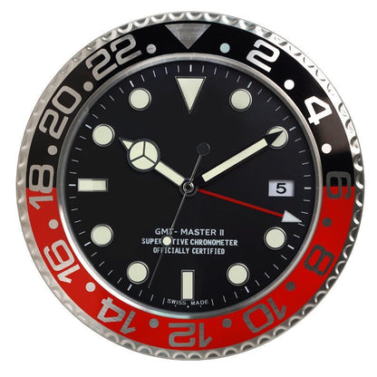 TIMELUME – Stille Wanduhr mit Edelstahlrahmen & Leuchtenden Zeigern (33 cm)