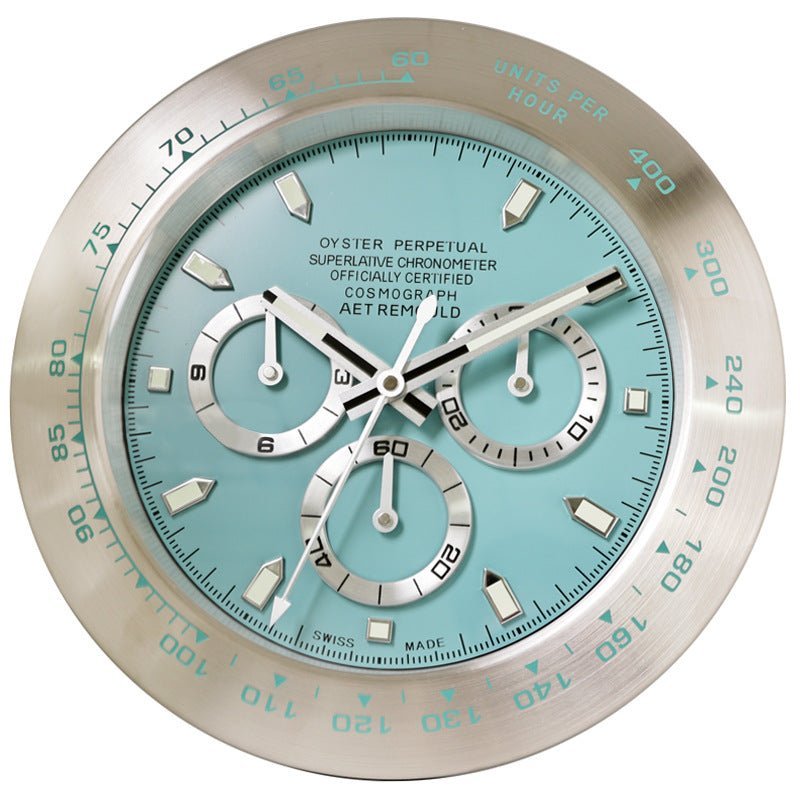TIMELUME – Stille Wanduhr mit Edelstahlrahmen & Leuchtenden Zeigern (33 cm)