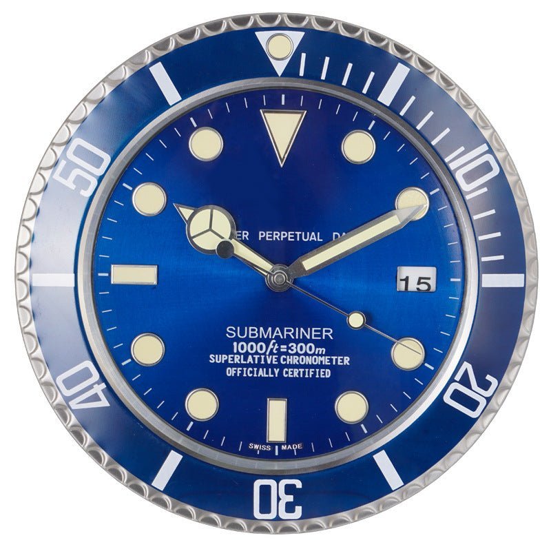 TIMELUME – Stille Wanduhr mit Edelstahlrahmen & Leuchtenden Zeigern (33 cm)