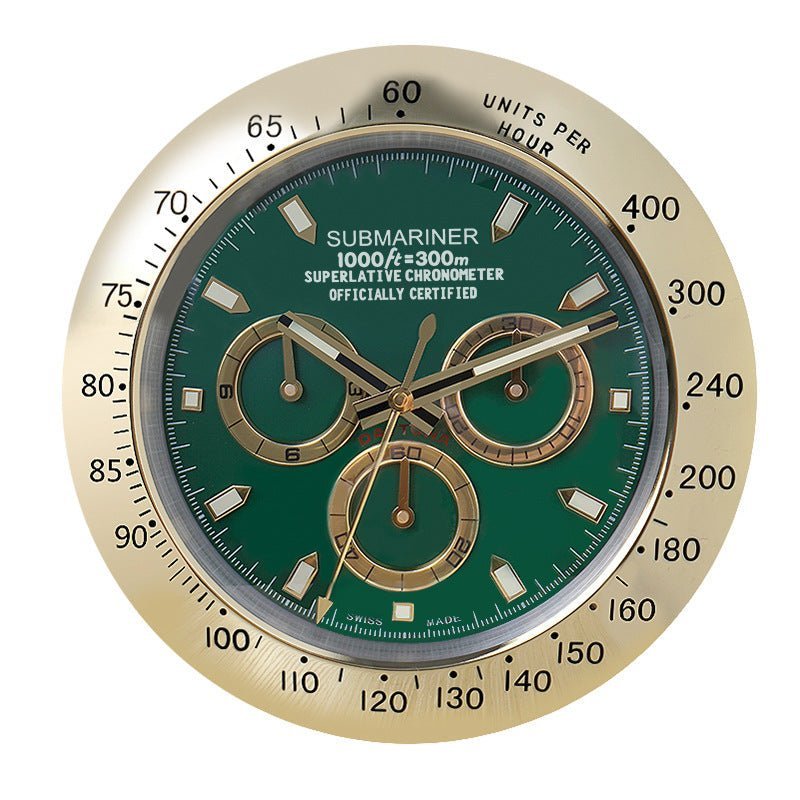 TIMELUME – Stille Wanduhr mit Edelstahlrahmen & Leuchtenden Zeigern (33 cm)