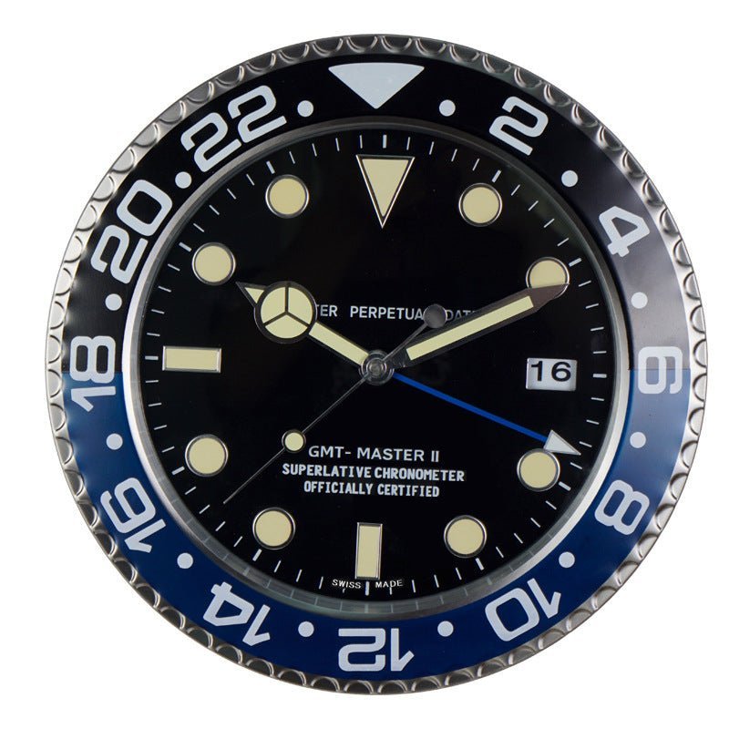 TIMELUME – Stille Wanduhr mit Edelstahlrahmen & Leuchtenden Zeigern (33 cm)