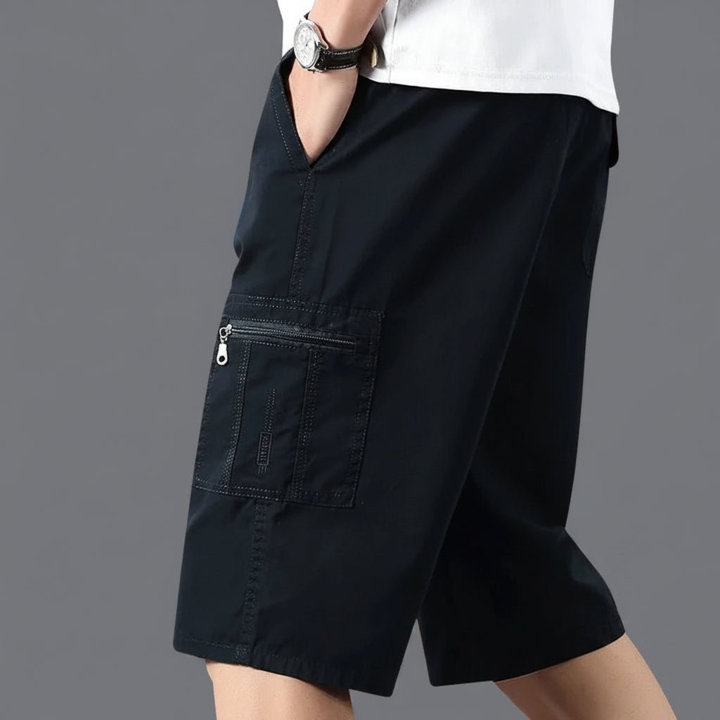 Modische Herren Shorts aus Baumwolle mit Reißverschluss & Taschen – Bequeme Kurze Hosen Männer für Sport & Freizeit 3