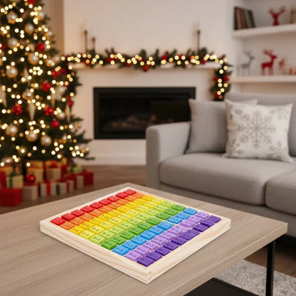 CALCUBLOX – Juguete de madera Montessori con tabla de multiplicar colorida del 99