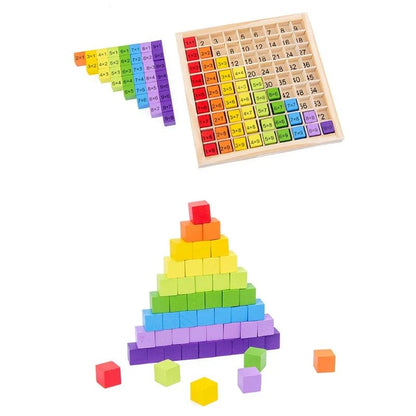 CALCUBLOX – Juguete de madera Montessori con tabla de multiplicar colorida del 99