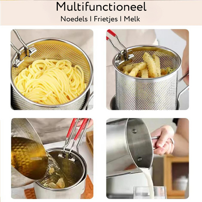 SmartFry Pot - Stainless steel deep fryer with anti-scald handle & oil-saving design