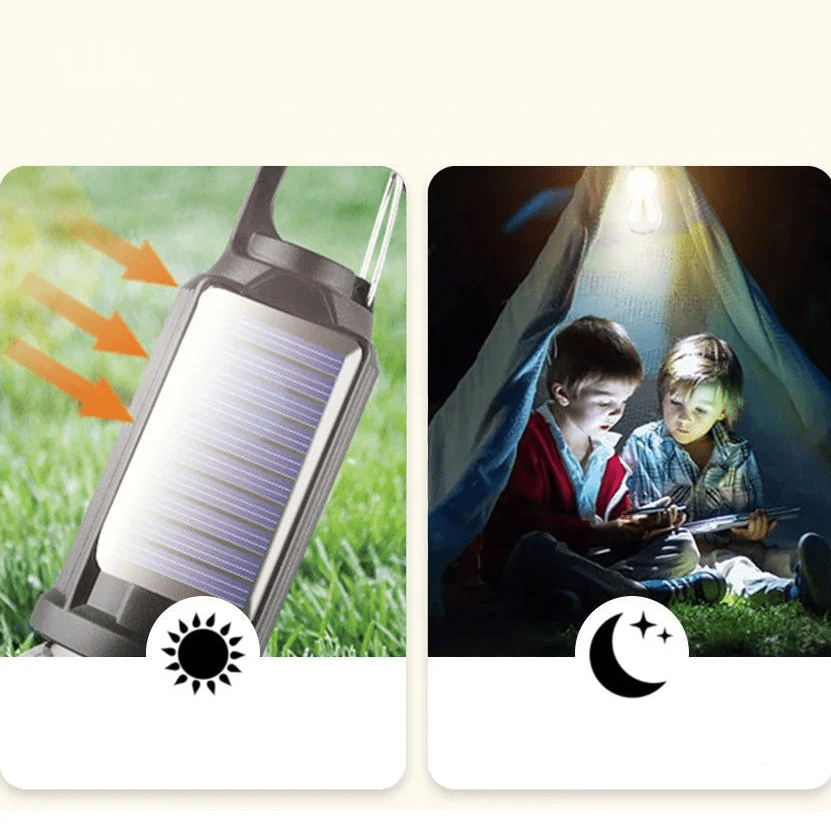 Multifunktionale Solar Campinglampe mit 3 Beleuchtungsmodi & Tragbarem Design 2