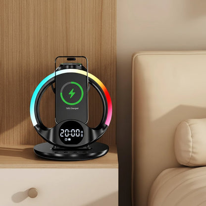 Multifunktionales 6-in-1 Ladegerät mit RGB Licht, Weckerstation und iPhone Unterstützung 2