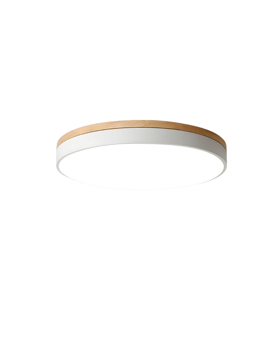 NATULITE – LED-Deckenleuchte mit Holzmaserung und dezentem grünem Rand 10
