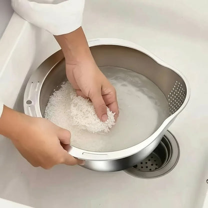NEATIX – Reiswaschschüssel mit feinem Abflusssieb 2