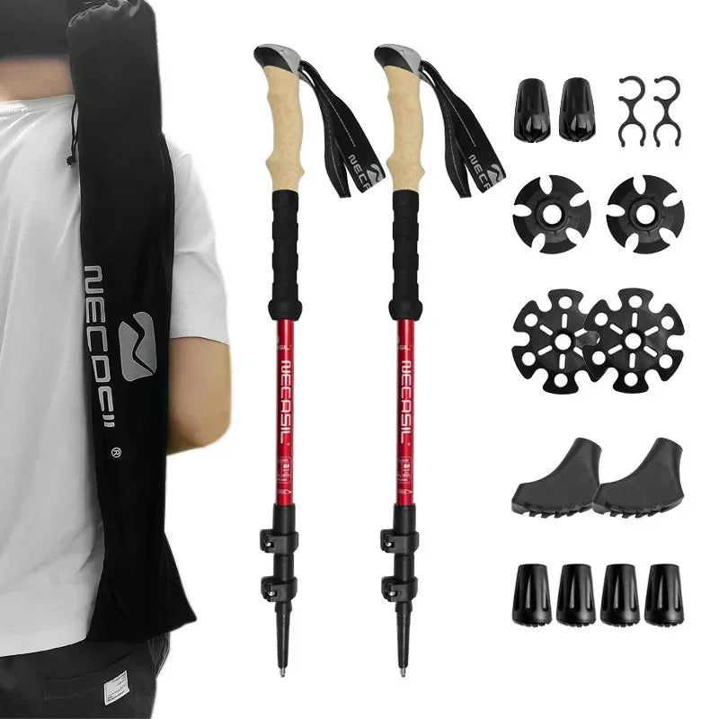 NECASIL Trekking Poles - Collapsible hiking poles for stability and comfort