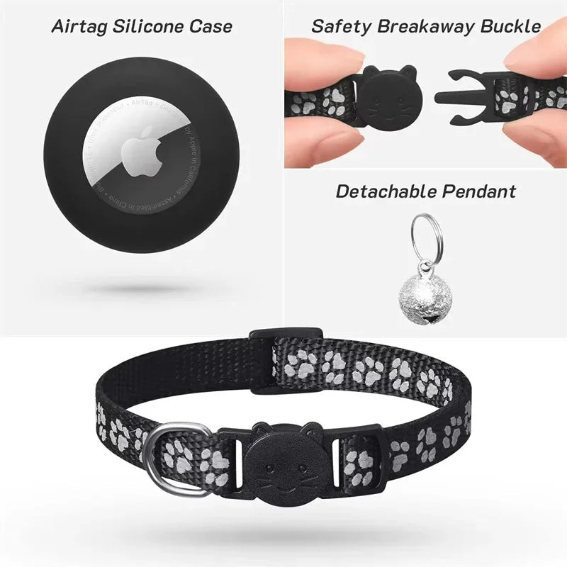 NEKOGLOW AIRPAW – Reflektierendes Katzenhalsband mit Airtag-Halterung und Sicherheitsglocke 2