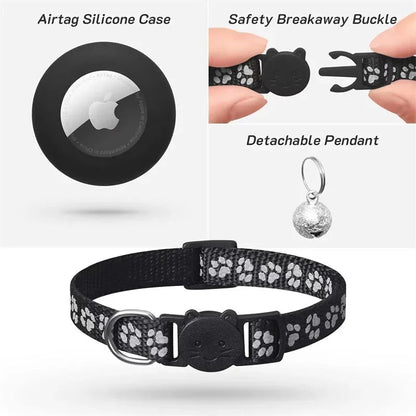 NEKOGLOW AIRPAW – Reflektierendes Katzenhalsband mit Airtag-Halterung und Sicherheitsglocke 2