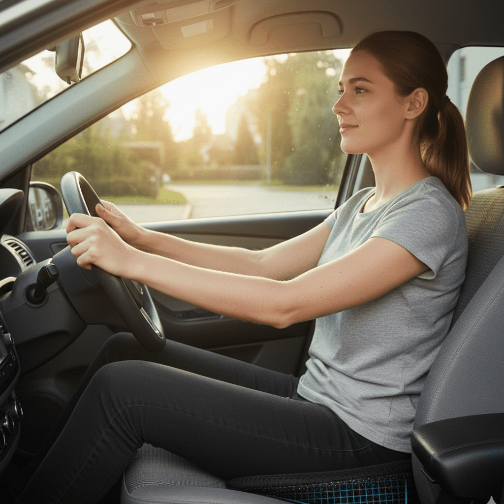 NERVEEASE – Autositzkissen aus Memory-Schaum zur Linderung von Ischiasbeschwerden und Unterstützung des unteren Rückens 1