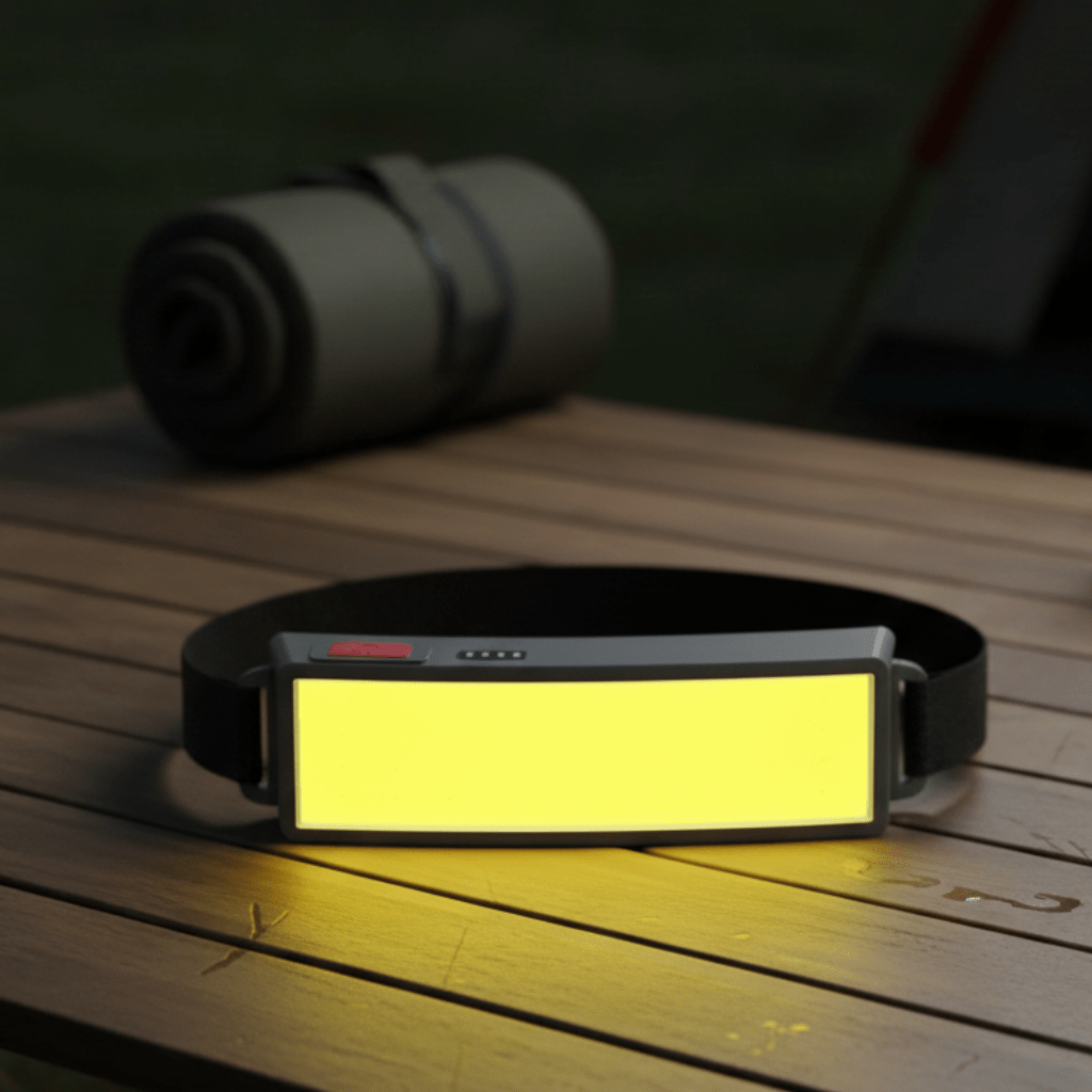 NIGHTBELT – Flexible COB-LED-Stirnlampe mit USB-Ladefunktion und Flutlicht 0