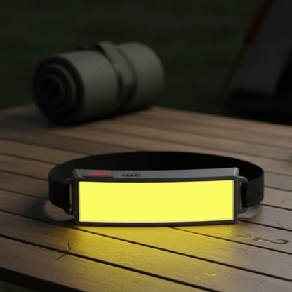 NIGHTBELT – Flexible COB-LED-Stirnlampe mit USB-Ladefunktion und Flutlicht 0