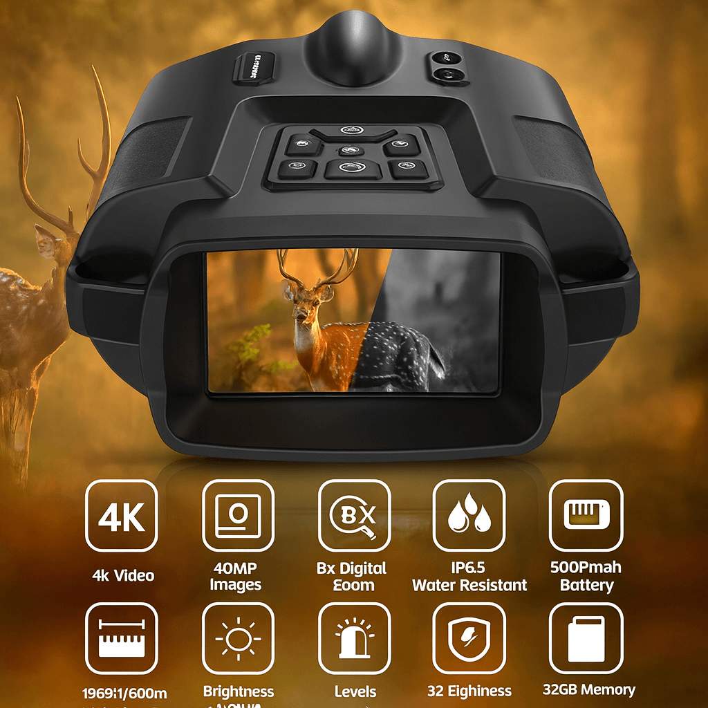 NIGHTRANGER – 4K-Nachtsichtgerät – 8-facher Zoom & 600 m Reichweite, wetterfestes Fernglas 3