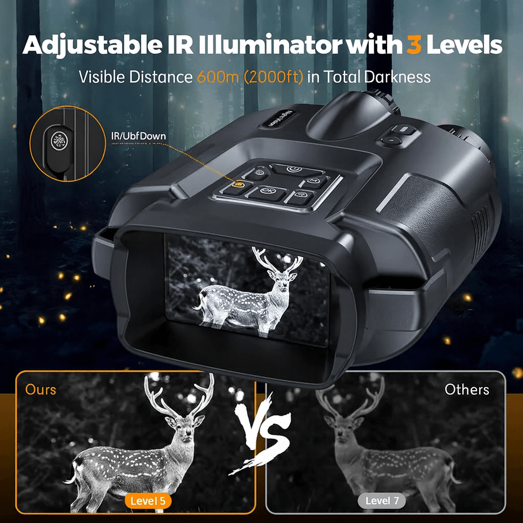 NIGHTRANGER – 4K-Nachtsichtgerät – 8-facher Zoom & 600 m Reichweite, wetterfestes Fernglas 4