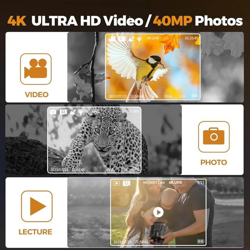 NIGHTRANGER – 4K-Nachtsichtgerät – 8-facher Zoom & 600 m Reichweite, wetterfestes Fernglas 7