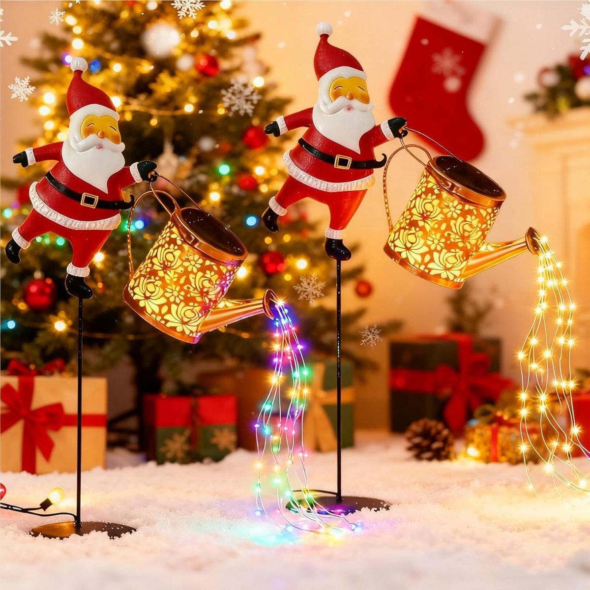 NOELFLOW – Solarlaterne in Form einer Weihnachtsmann-Gießkanne für eine warme Weihnachtsstimmung im Garten 10