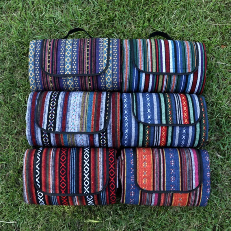 CAMPVIBE BLANKET - Waterproof picnic mat in ethnic style for camping & outdoor comfort