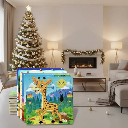 MINICRAFTO – 3D Holzpuzzle für Tiere & Fahrzeuge zur frühkindlichen Förderung