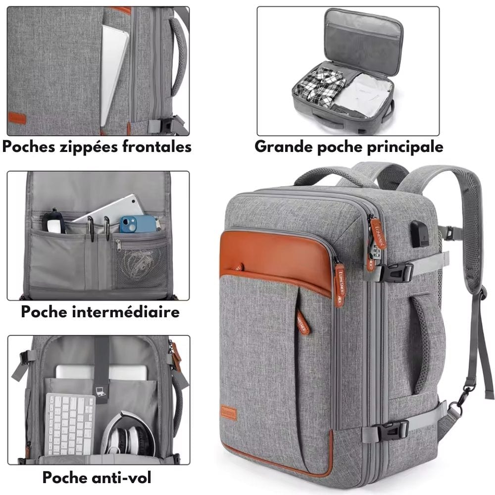 TRAVELLITE PACK - Cabin backpack with shoe compartment & USB port