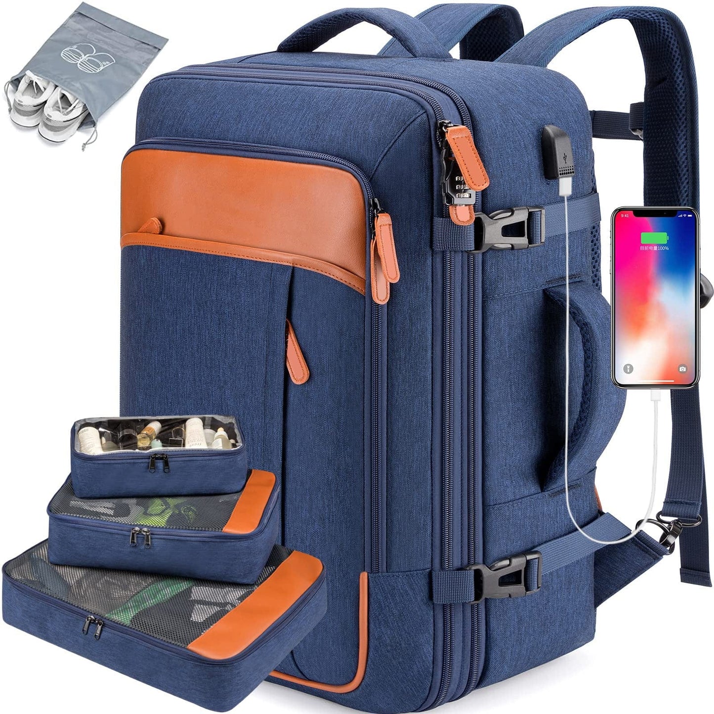 TRAVELLITE PACK - Cabin backpack with shoe compartment & USB port