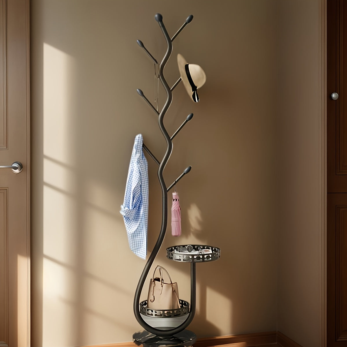 NordLign Standgarderobe | Minimalistischer Garderobenständer aus Holz für moderne Innenräume 4