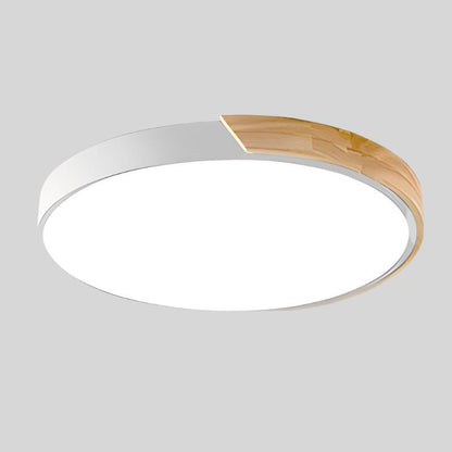 LUCE MACAROON - Plafoniera nordica a LED in legno per un ambiente accogliente