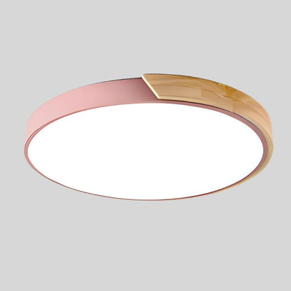 LUCE MACAROON - Plafoniera nordica a LED in legno per un ambiente accogliente