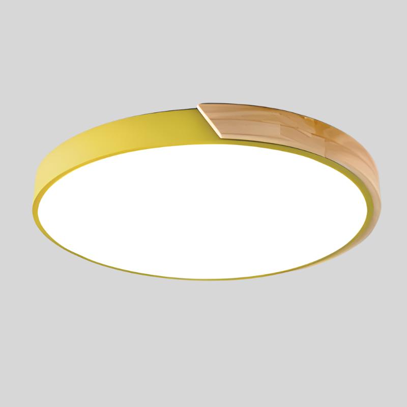 LUCE MACAROON - Plafoniera nordica a LED in legno per un ambiente accogliente