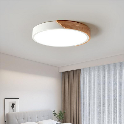 LUCE MACAROON - Plafoniera nordica a LED in legno per un ambiente accogliente