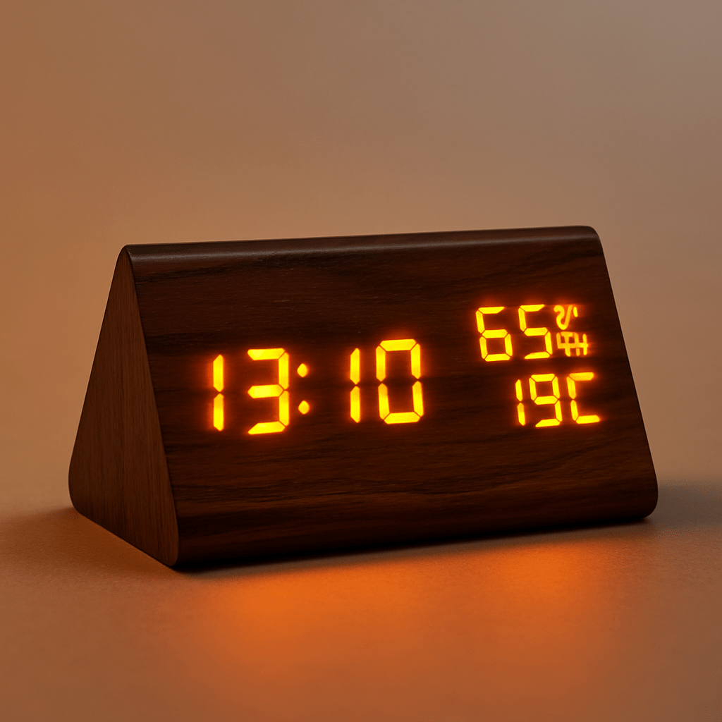 OAKLITE – Moderne digitale Holzuhr mit Temperatur- und Helligkeitsregelung 5