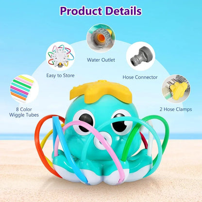 Oktopus-Wassersprinkler Für Kinder - Sicheres ABS-Spielzeug Mit 8 Sprühfüßen 2