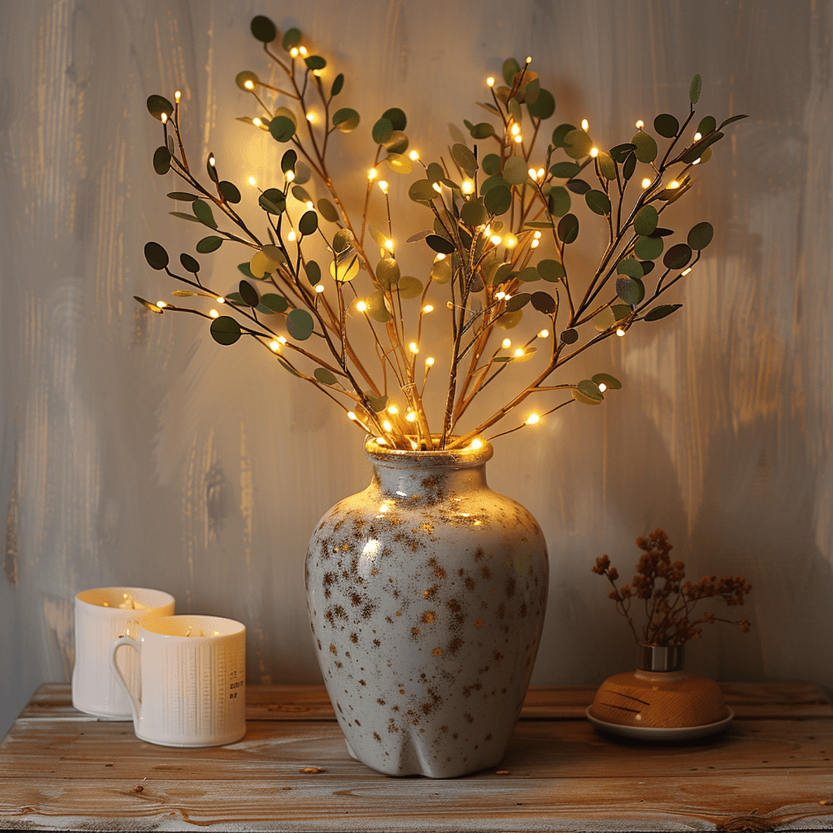 Olivenzweig LED Dekoration - 70 cm Warmweiß mit 120 LEDs für Gemütliche Atmosphäre 0