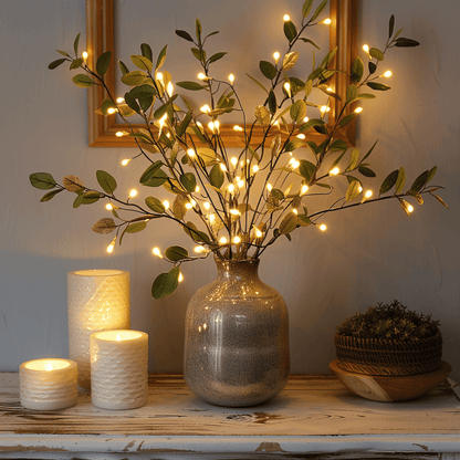 Olivenzweig LED Dekoration - 70 cm Warmweiß mit 120 LEDs für Gemütliche Atmosphäre 5