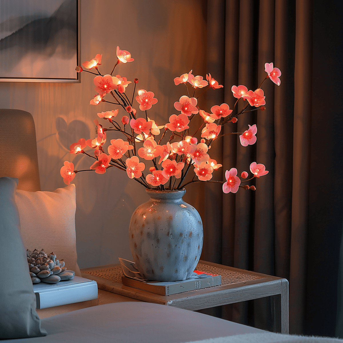Olivenzweig LED Dekoration - 70 cm Warmweiß mit 120 LEDs für Gemütliche Atmosphäre 6