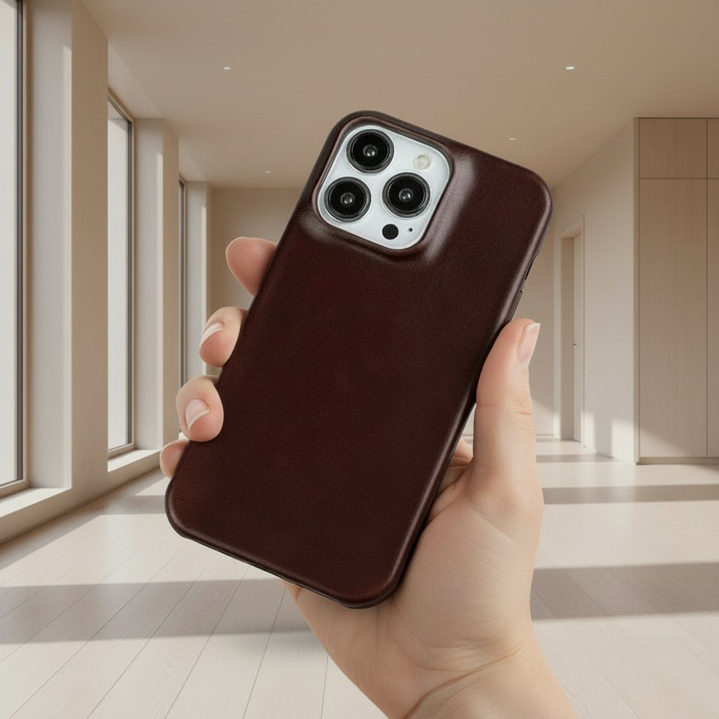 WAXEDHIDE – Coque iPhone MagSafe en cuir véritable premium avec revêtement à l'huile et à la cire