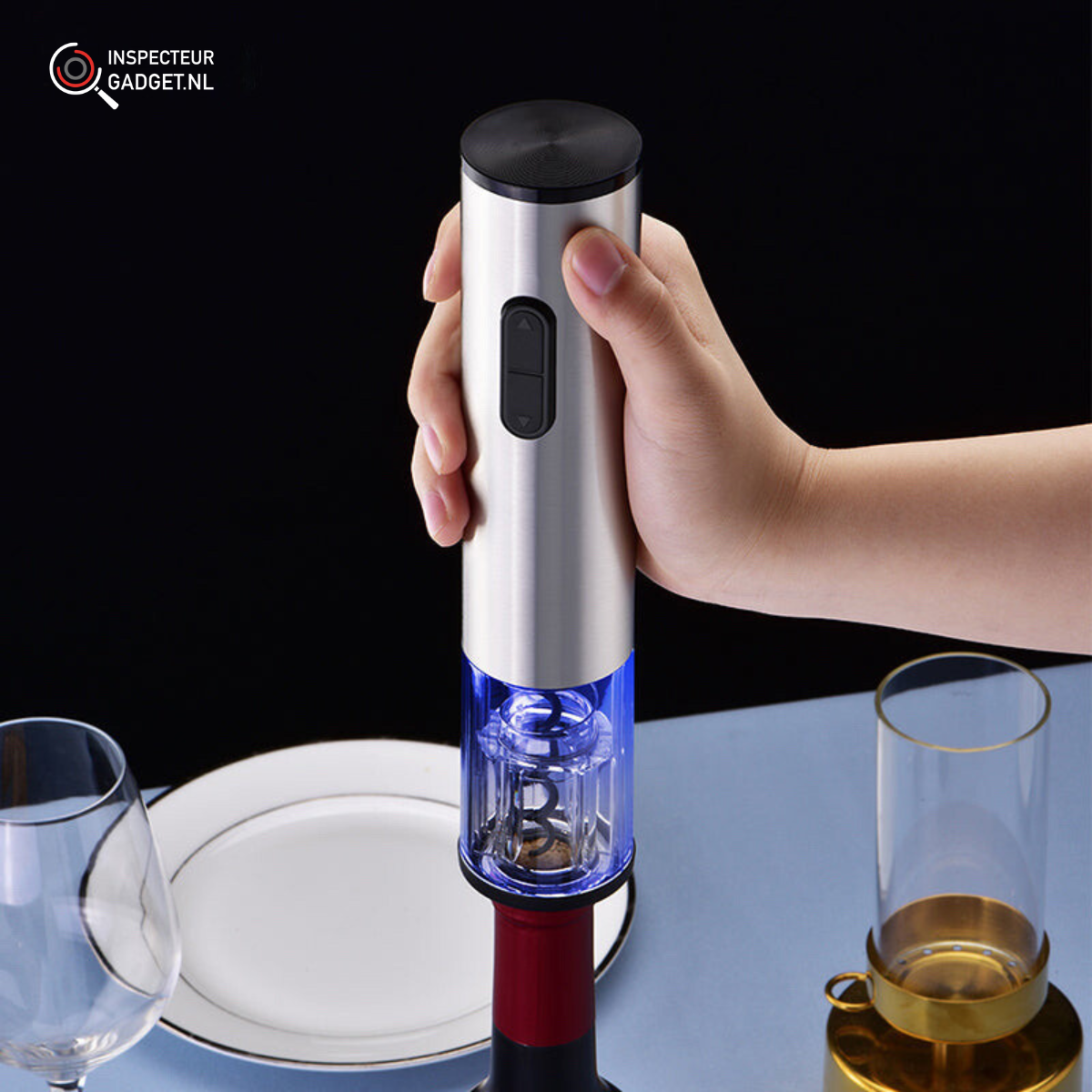 Vinolux - Elektrischer Weinöffner 4-in-1 mit Vakuumstopper und Zubehör-3