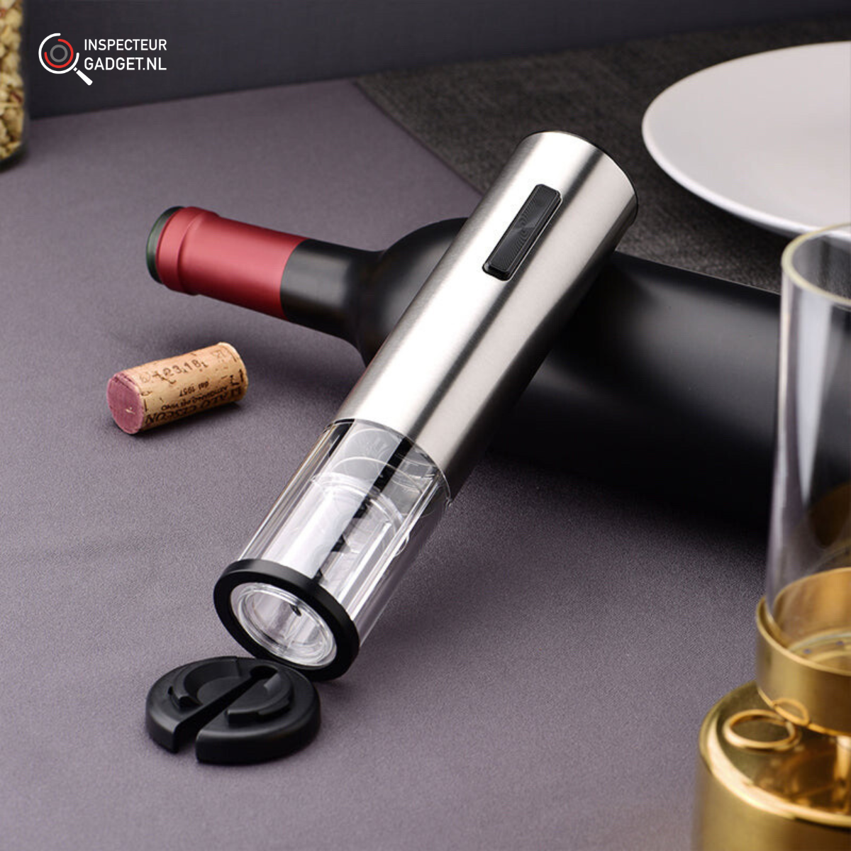 Vinolux - Elektrischer Weinöffner 4-in-1 mit Vakuumstopper und Zubehör-4