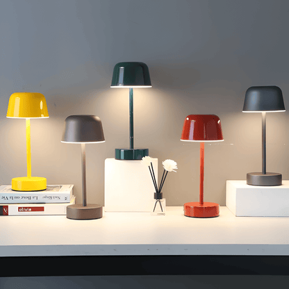 RETROLIGHT – Lámpara de mesa LED con estilo retro, inalámbrica y recargable por USB