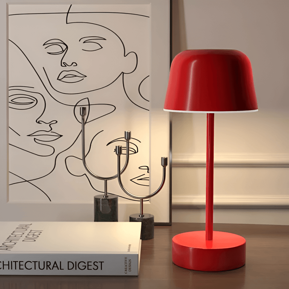 RETROLIGHT – Lámpara de mesa LED con estilo retro, inalámbrica y recargable por USB