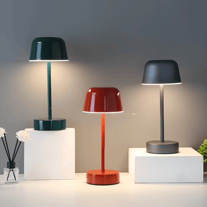 RETROLIGHT – Lámpara de mesa LED con estilo retro, inalámbrica y recargable por USB