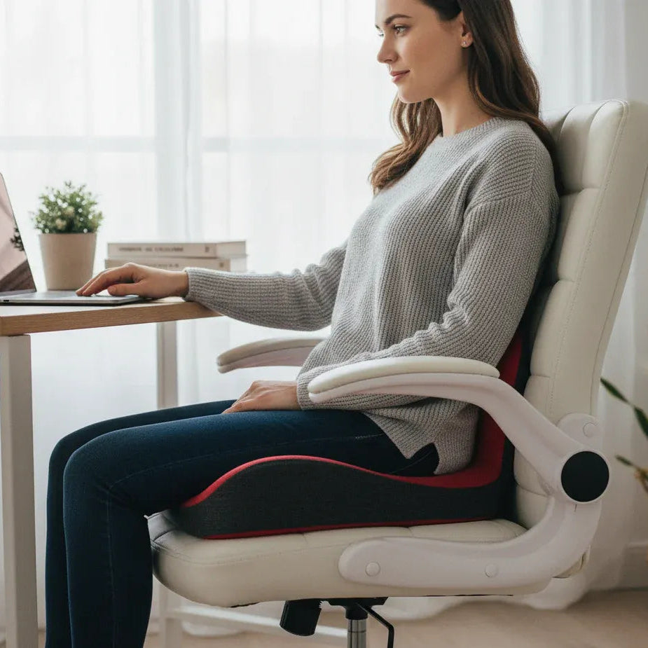 Oraliu L-förmiges Memory Foam-Kissen | Lindert Rücken-, Steißbein- und Wirbelsäulenschmerzen | Orthopädisches Sitzpolster | Komfort im Büro und zu Hause 6