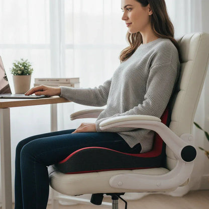 Oraliu L-förmiges Memory Foam-Kissen | Lindert Rücken-, Steißbein- und Wirbelsäulenschmerzen | Orthopädisches Sitzpolster | Komfort im Büro und zu Hause 6