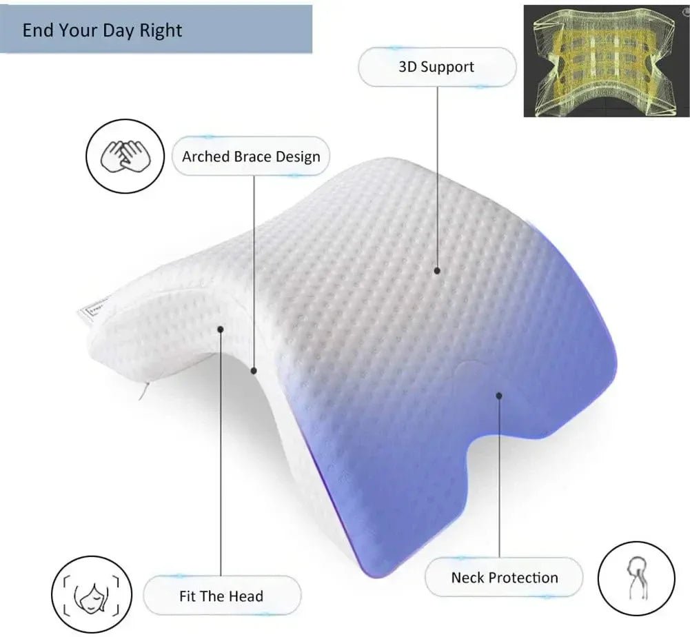 SleepEase – Orthopedic U-Shaped Memory Foam Pillow for Neck & Hand Support