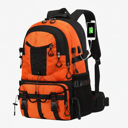 HIKENZO – Mochila de senderismo impermeable de 20-35L con diseño de soporte y espacio de almacenamiento listo para viajar